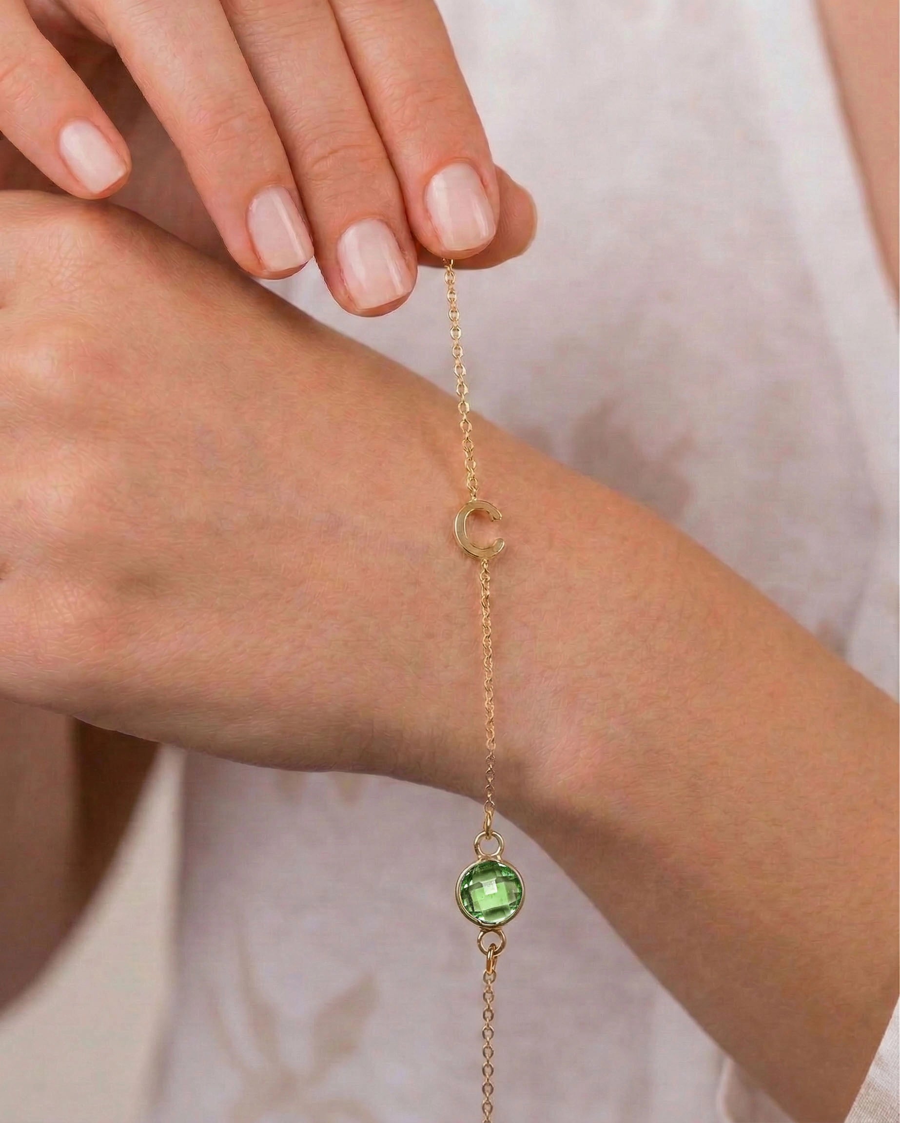 Birthstone Letter Bracelet