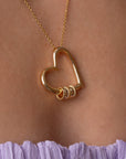 Engraved Heart Beads Necklace