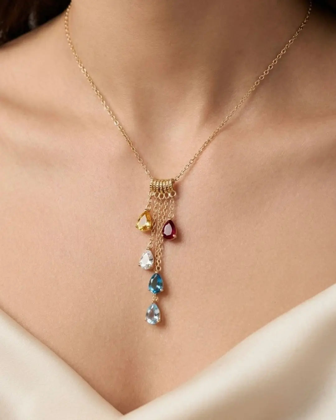 Cascading Birthstone Necklace