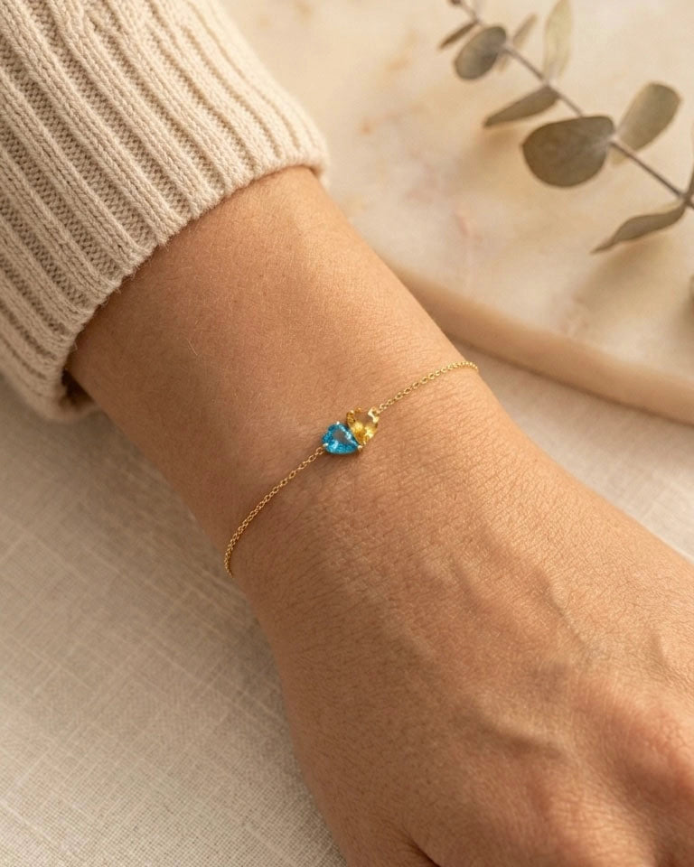 Birthstone Heart Bracelet
