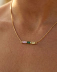 Baguette Birthstone Necklace