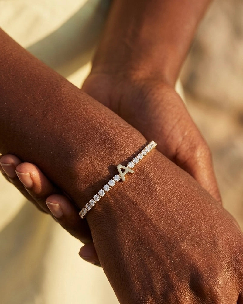Initial Tennis Bracelet