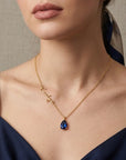 Script Pear Birthstone Necklace