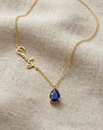 Script Pear Birthstone Necklace