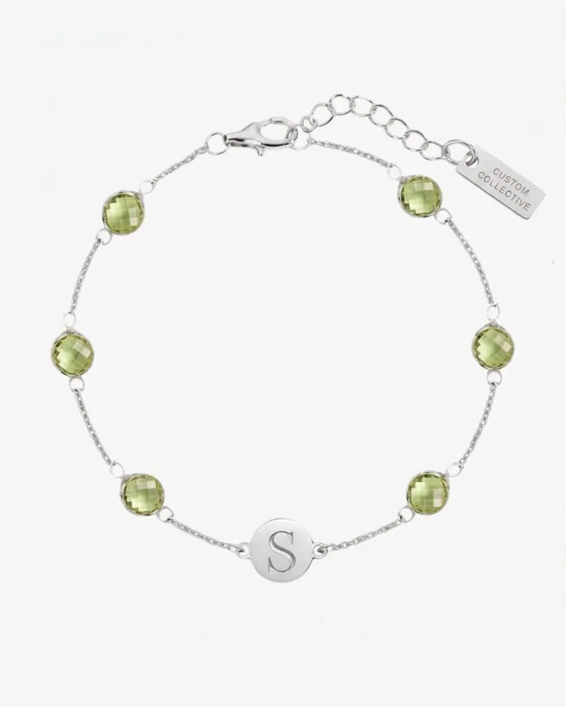 Birthstone Keepsake Initial Bracelet