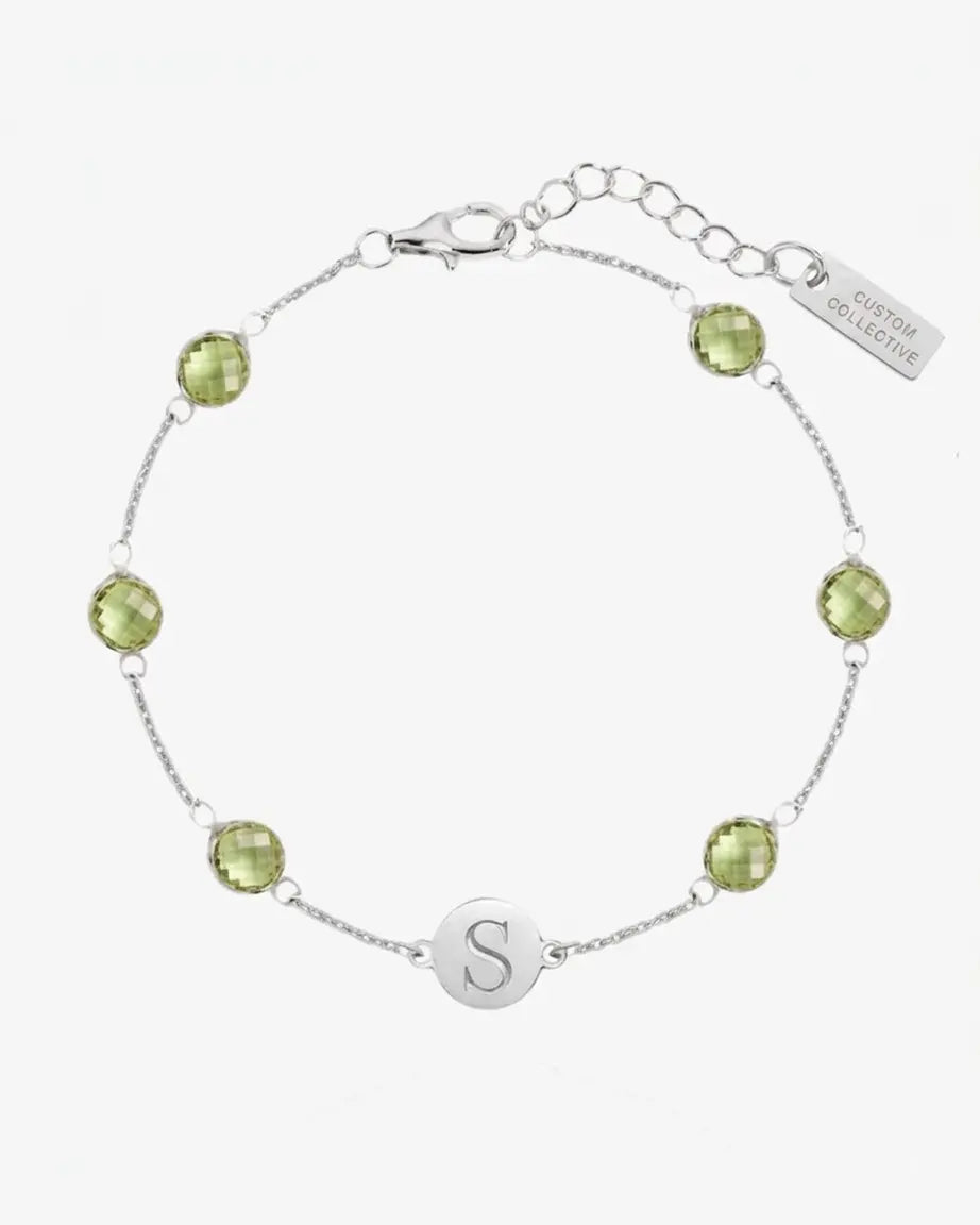 Birthstone Keepsake Initial Bracelet