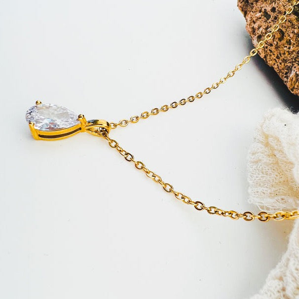 Teardrop Diamond Necklace