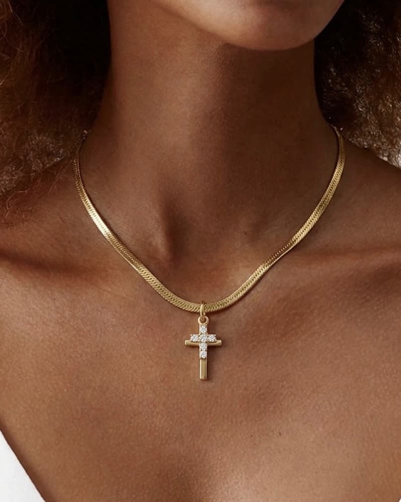 Golden Duo Cross Necklace