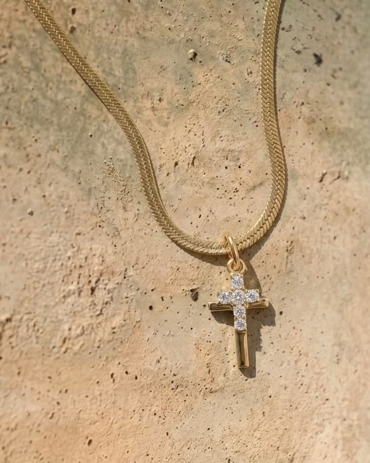 Golden Duo Cross Necklace
