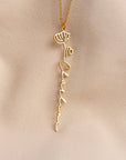 Personalized Name Necklace with Birth Flower
