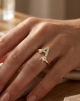 Diamond Initial Ring Adjustable