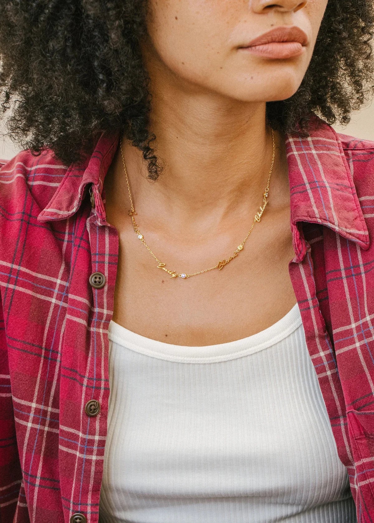 Multiple Name and Birthstone Necklace