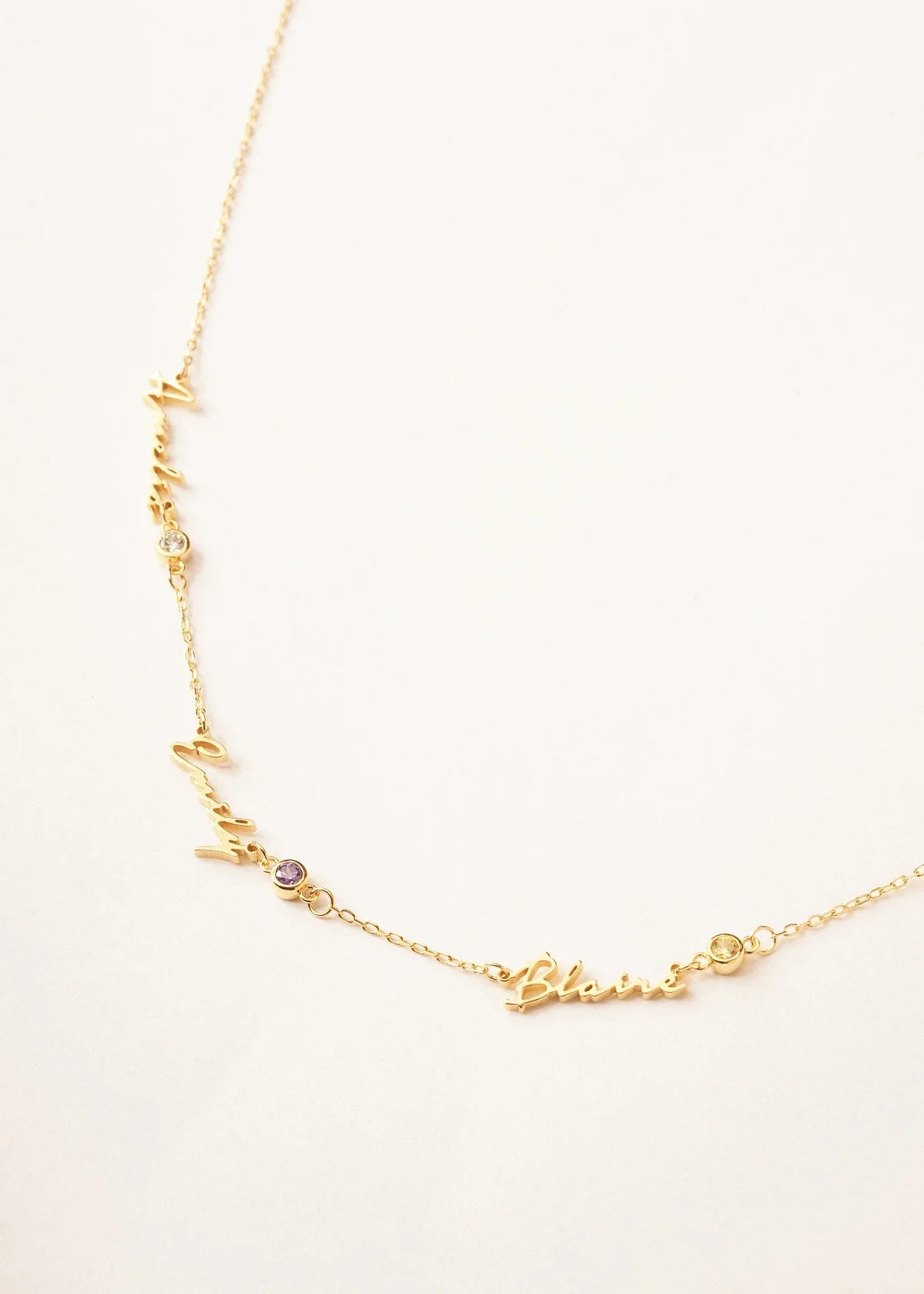 Multiple Name and Birthstone Necklace