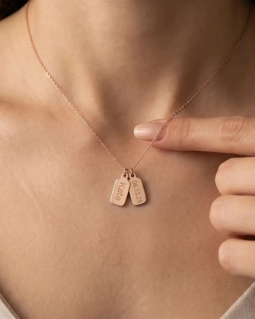 Dainty Dog Tag Necklace