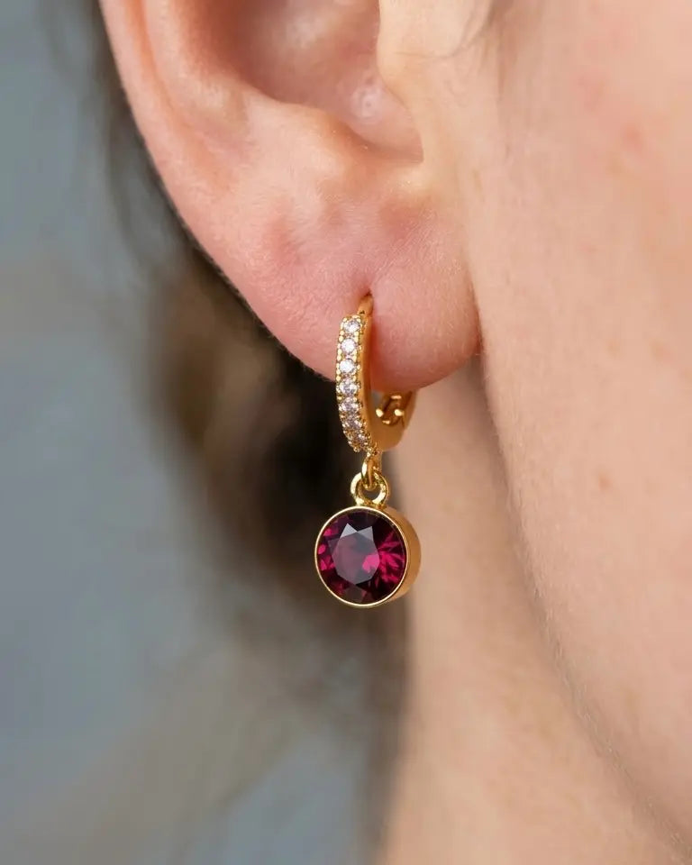 Everyday Birthstone Huggies
