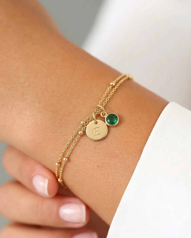 Birthstone and Initial Bracelet - CG4160S,CG4161S,CG4162S