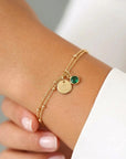 Birthstone and Initial Bracelet