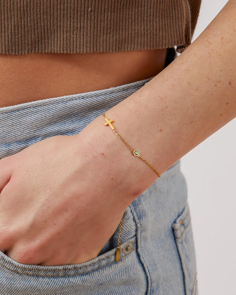 Cross Bracelet with Birthstone - CG2554S,CG2555S,CG2556S
