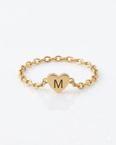Dainty Heart Initial Chain Ring - CG2792S,CG2793S,CG4355S