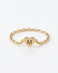 Dainty Heart Initial Chain Ring