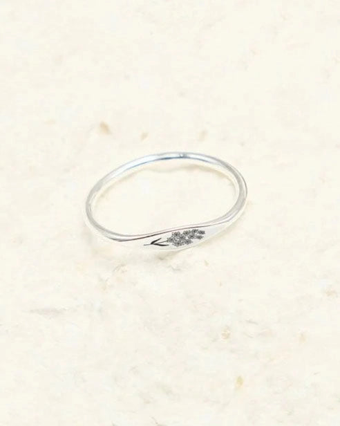 Custom Engraved Birth Flower Ring - CG2420S,CG2421S,CG2422S,CG2423S,CG2424S,CG2425S