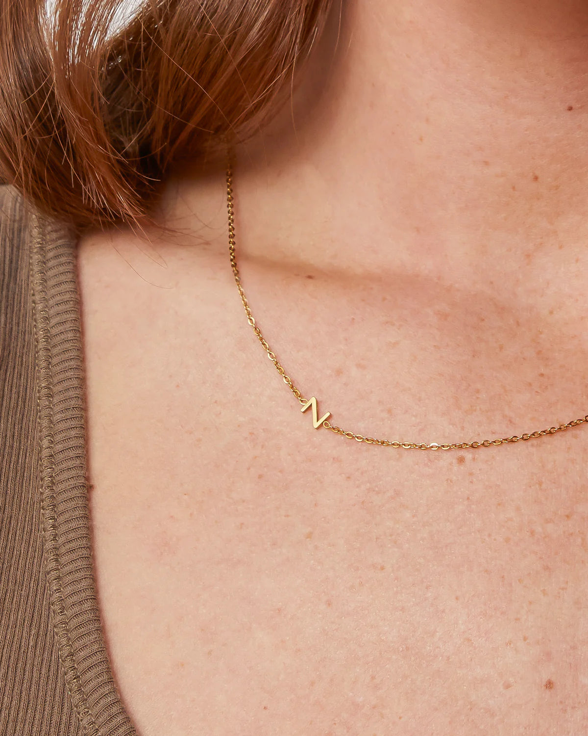 Personalized Single Sideway Initial Necklace