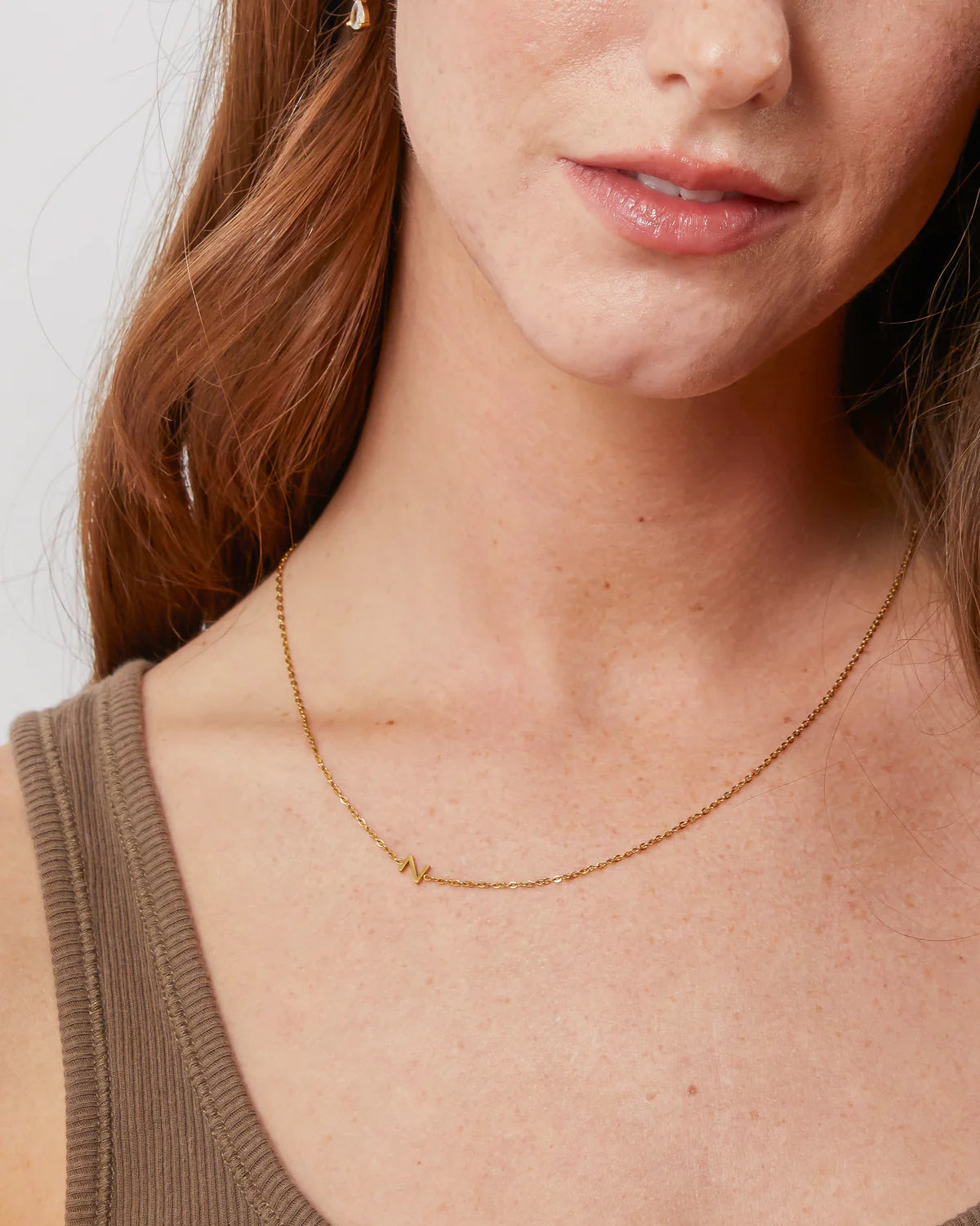 Personalized Single Sideway Initial Necklace