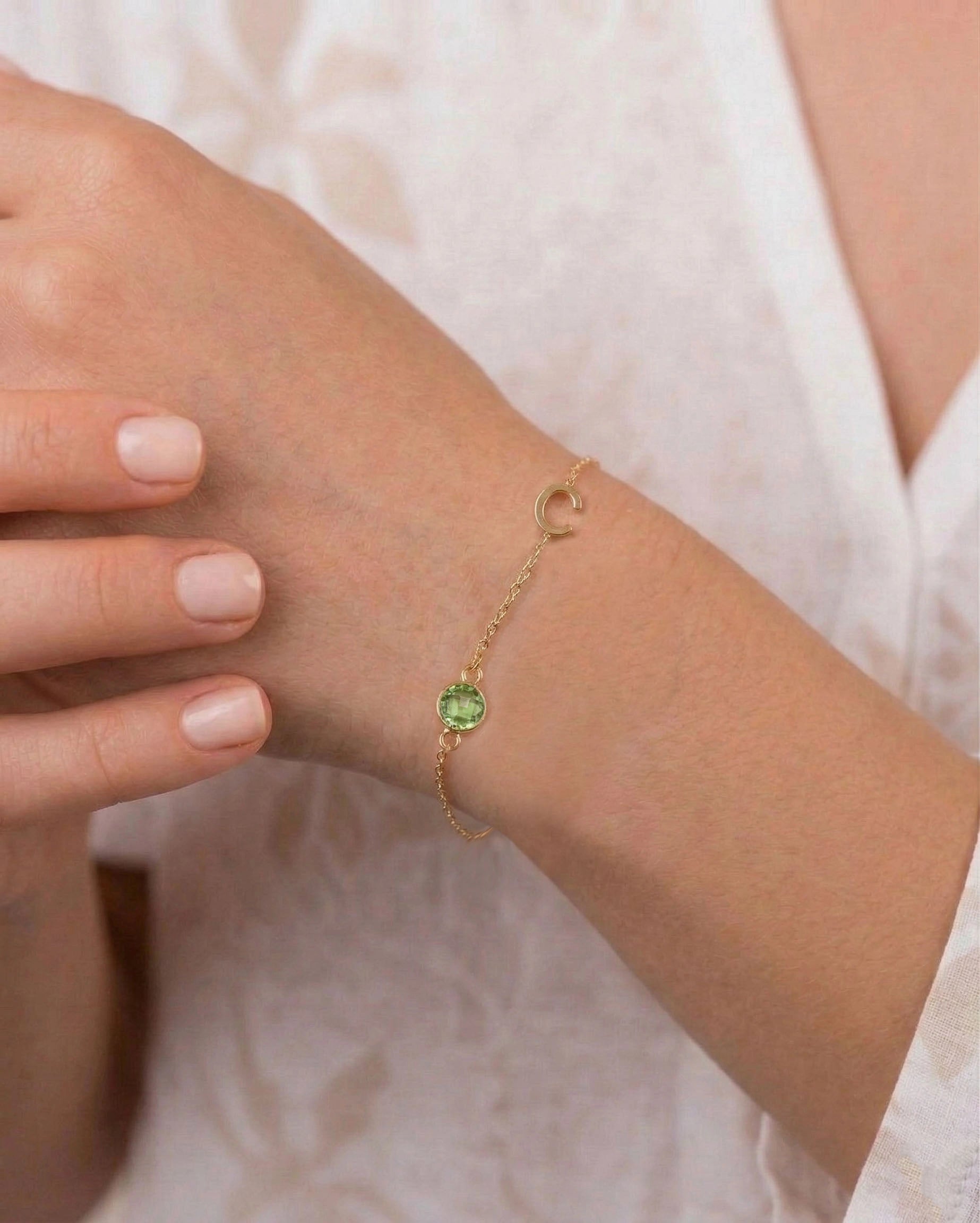 Birthstone Letter Bracelet - CG1015S,CG1016S,CG1017S,CG1018S,CG1019S