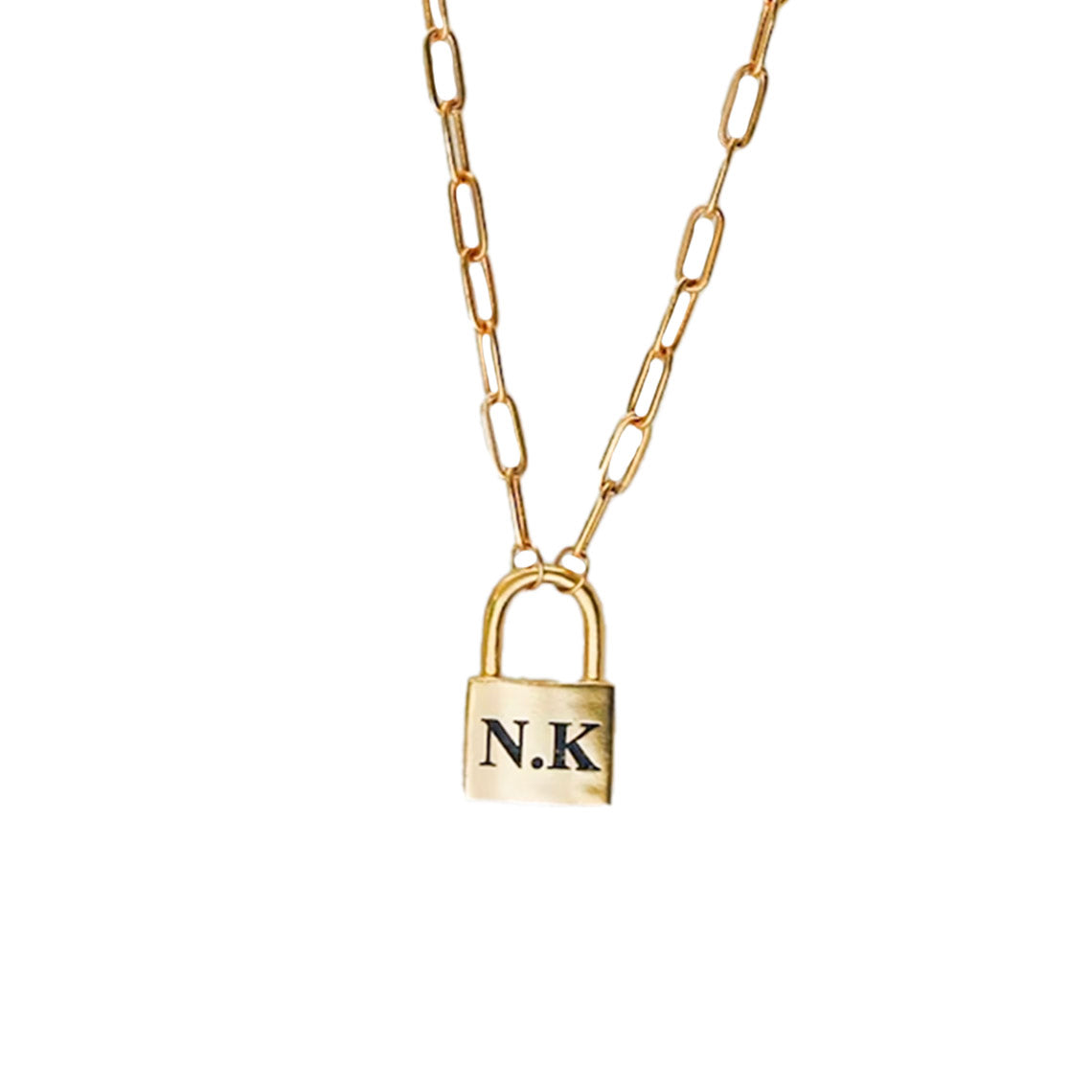 Initial Padlock Necklace