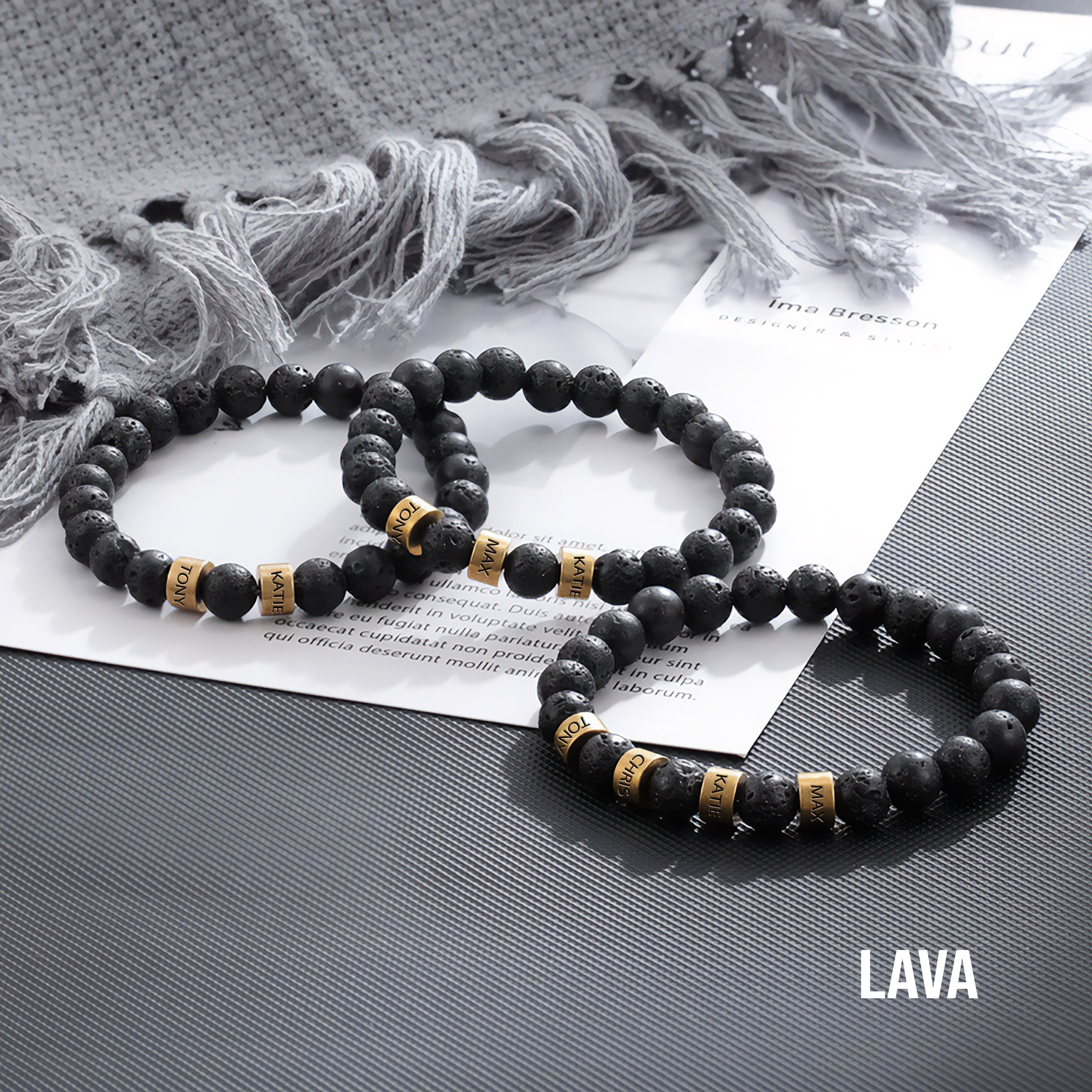 Customized Lava Tiger Eye Stone Beads Bracelet for Men - CG1161S,CG1163S,CG1165S,CG1167S,CG1169S,CG1171S,CG1173S,CG1175S,CG1177S,CG1179S,CG1181S,CG1183S,CG1185S,CG1187S,CG1189S