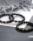 Customized Lava Tiger Eye Stone Beads Bracelet for Men