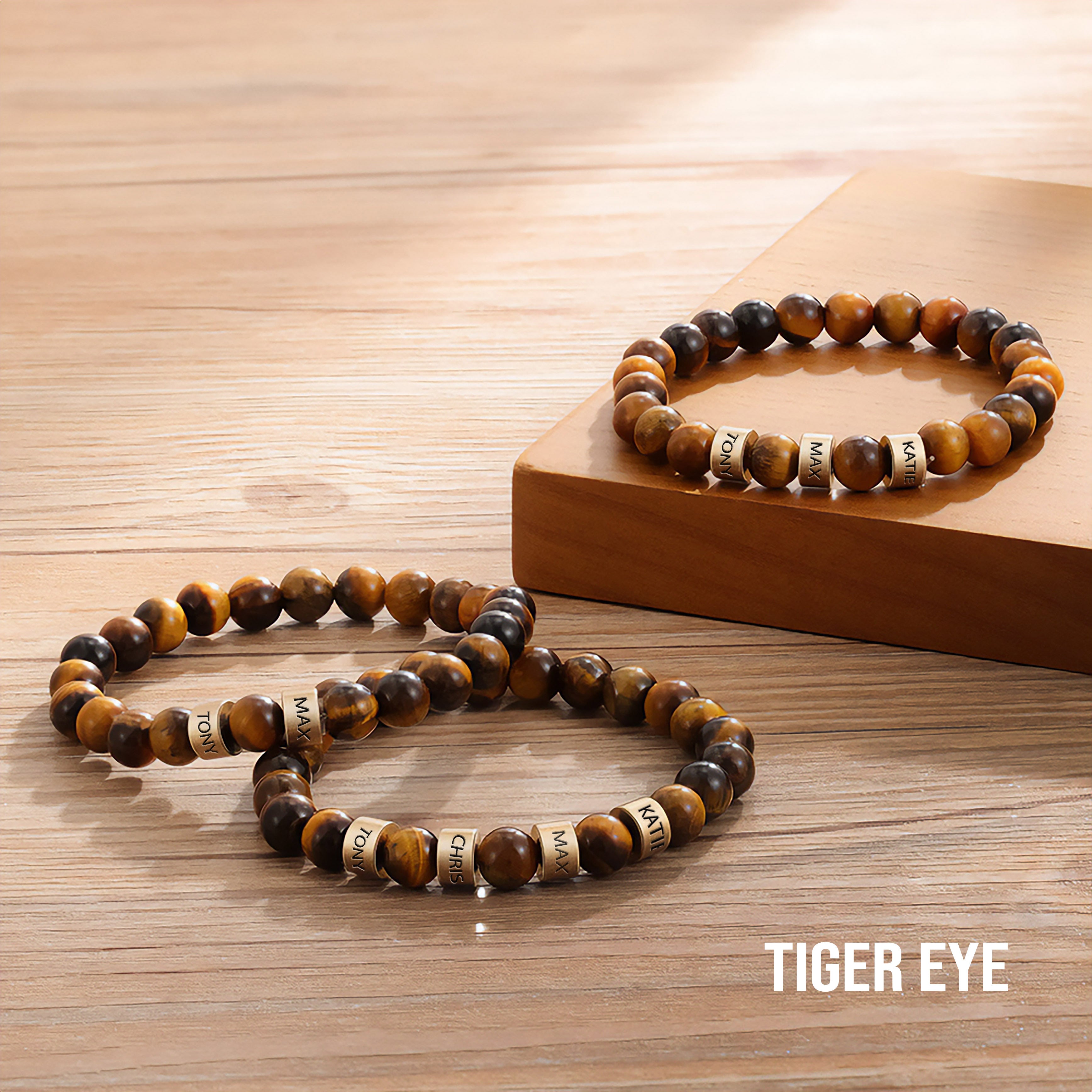 Customized Lava Tiger Eye Stone Beads Bracelet for Men - CG1161S,CG1163S,CG1165S,CG1167S,CG1169S,CG1171S,CG1173S,CG1175S,CG1177S,CG1179S,CG1181S,CG1183S,CG1185S,CG1187S,CG1189S