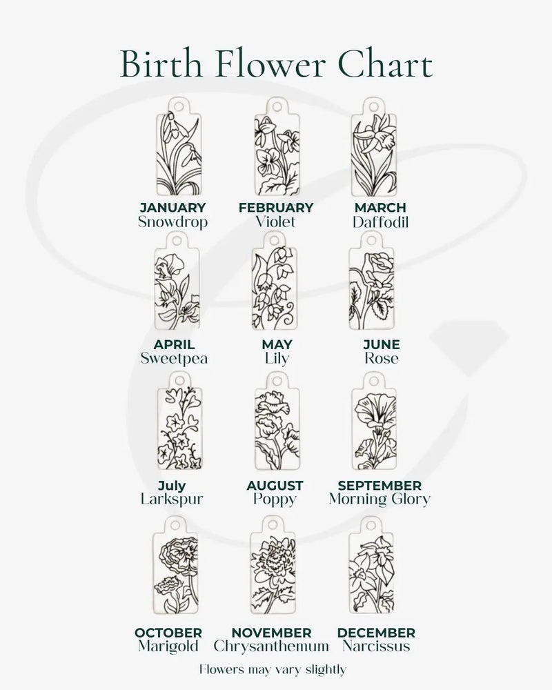 Birth Flower Tag Huggies
