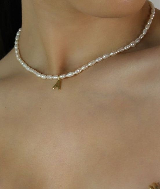 Pearl Initial Necklace