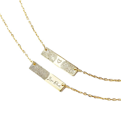 Personalized Bar Fingerprint Necklace - CG1314S,CG1316S,CG1318S