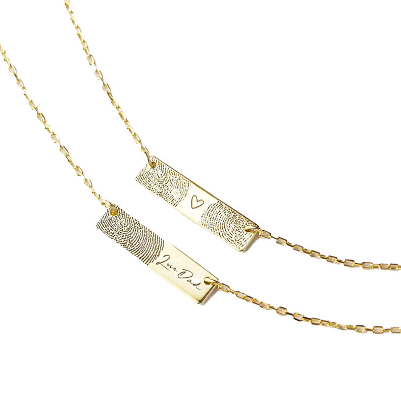 Personalized Bar Fingerprint Necklace - CG1314S,CG1316S,CG1318S