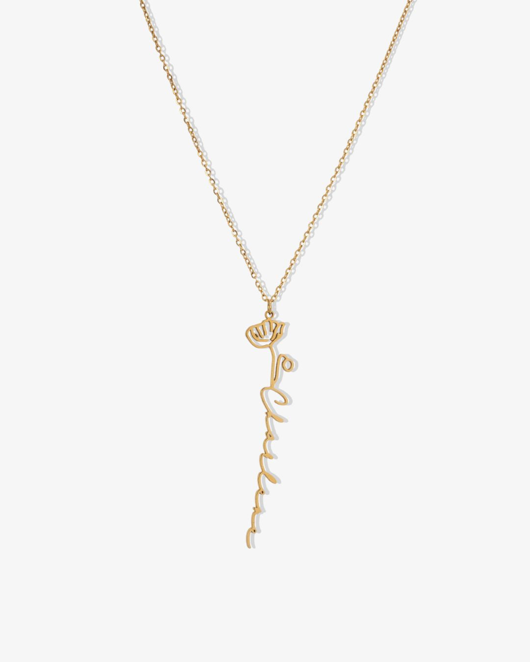 Personalized Name Necklace with Birth Flower - CG0603S,CG0604S,CG0605S,CG4447S