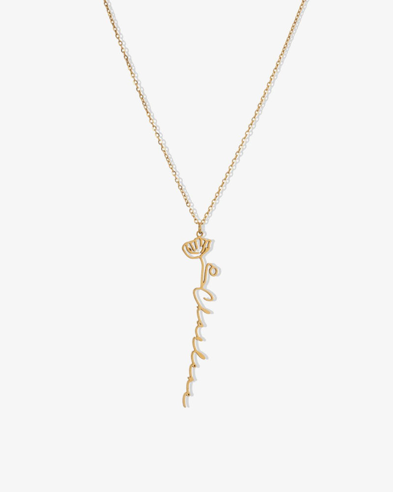 Personalized Name Necklace with Birth Flower - CG0603S,CG0604S,CG0605S,CG4447S