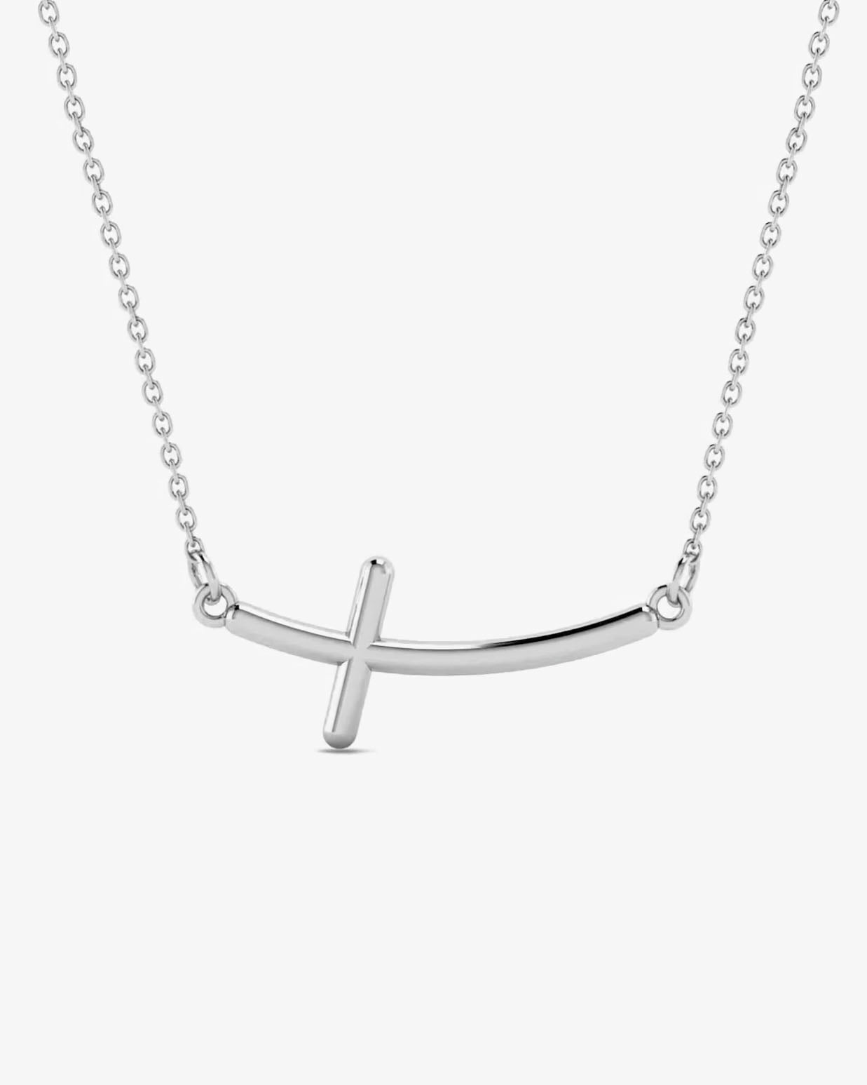 Curved Cross Necklace - CG3904S,CG3905S,CG3906S