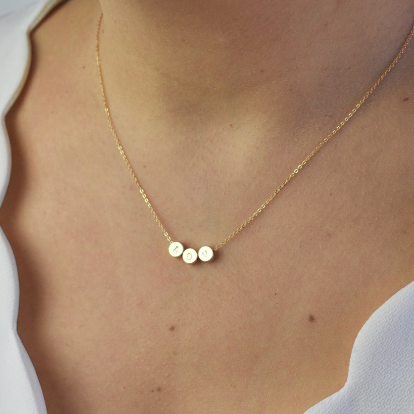 Tiny Circle Initial Necklace