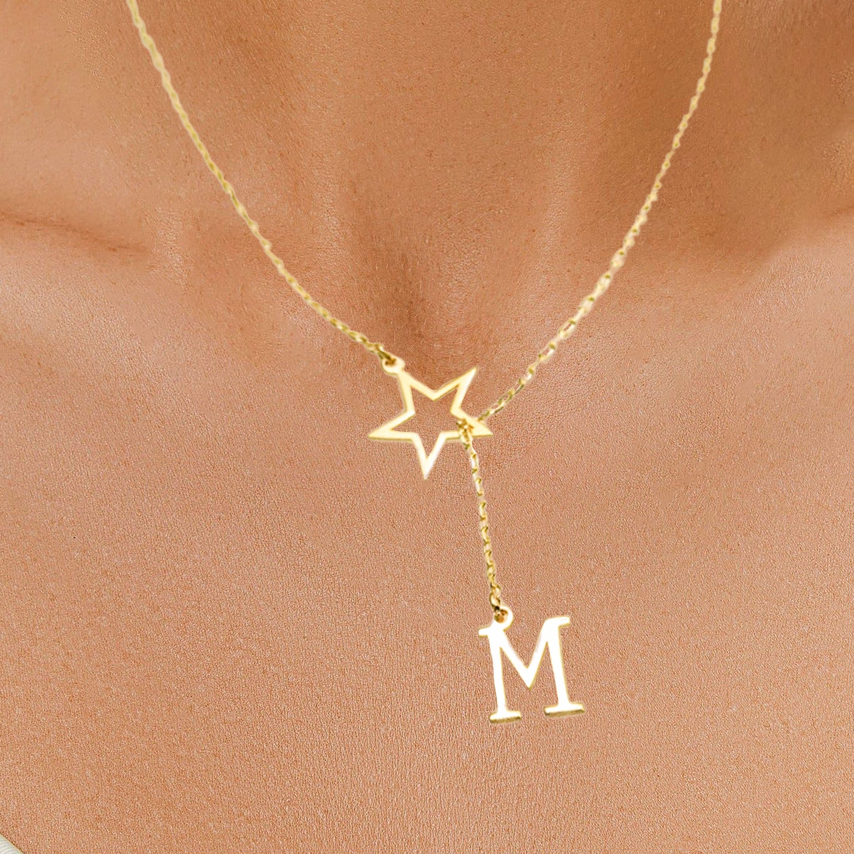 Star with Initial Necklace - CG1939S,CG1941S,CG1943S