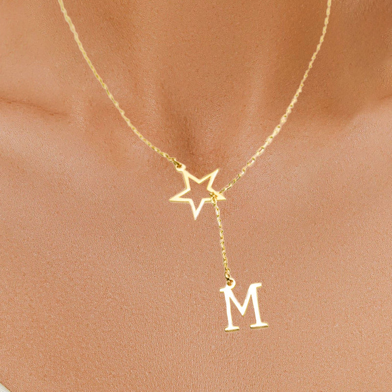 Star with Initial Necklace - CG1939S,CG1941S,CG1943S
