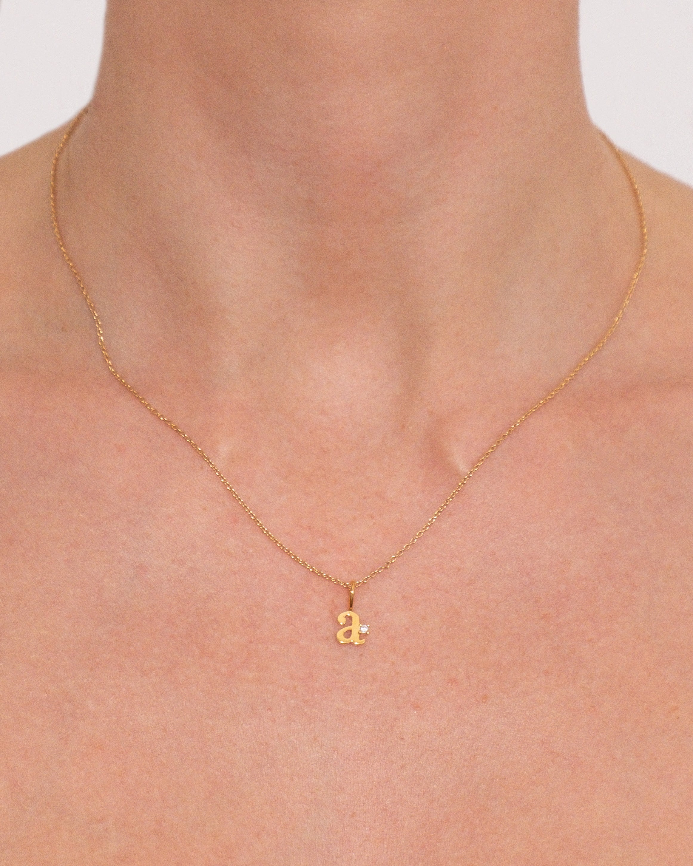 Small Letter With Diamond Necklace - CG4342S,CG4343S,CG4344S