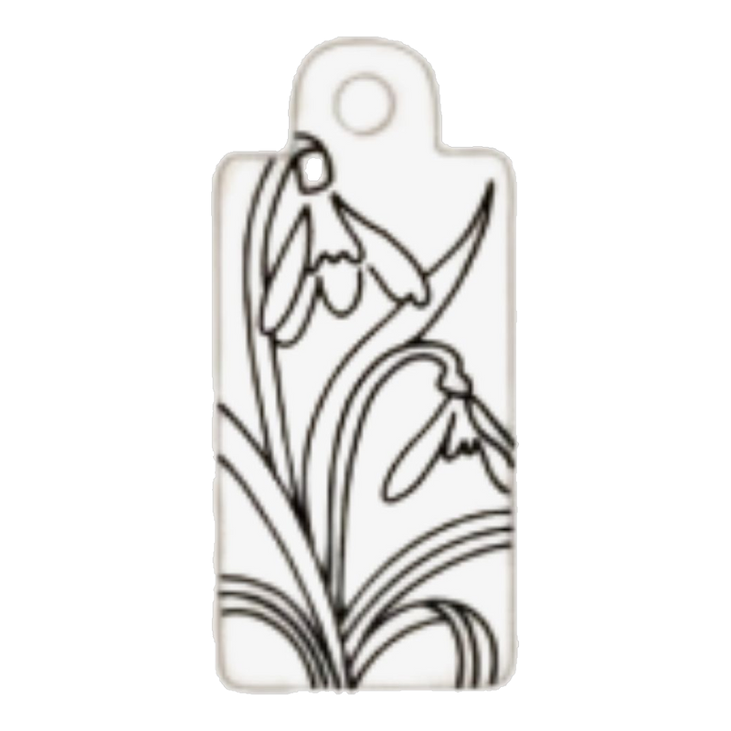 January — Snowdrop birth flower tag