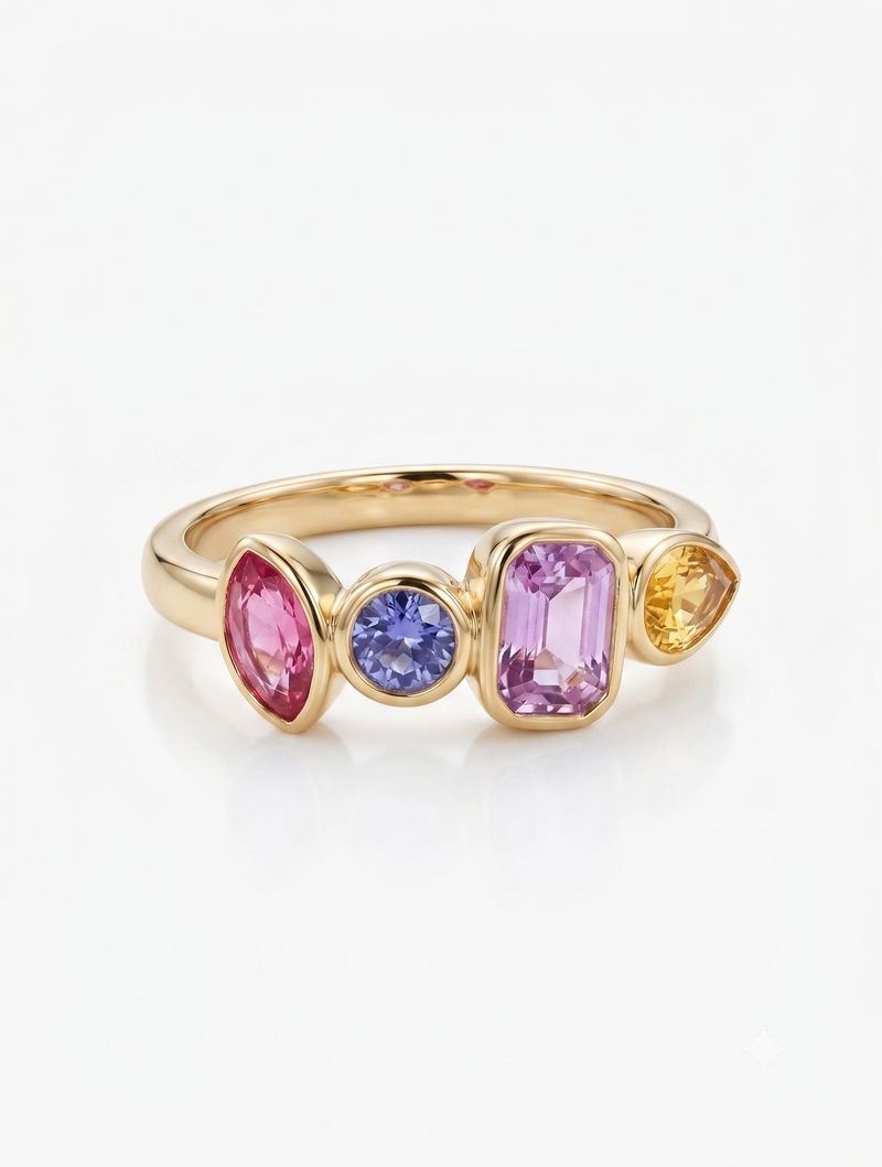 Aurora 4 Birthstone Ring