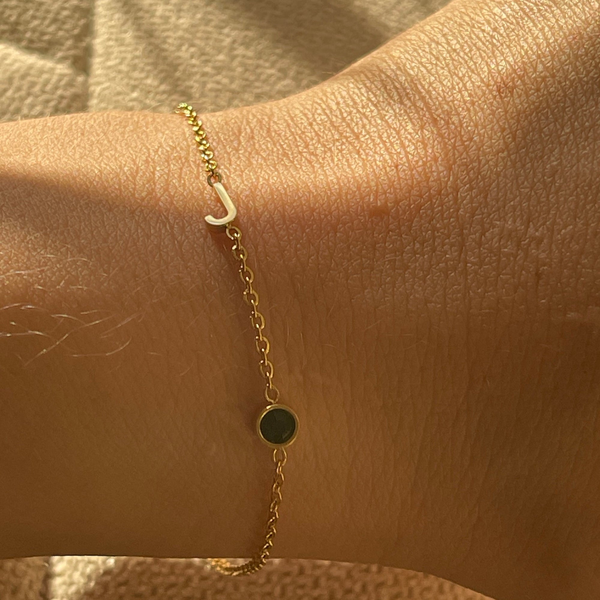 Birthstone Letter Bracelet