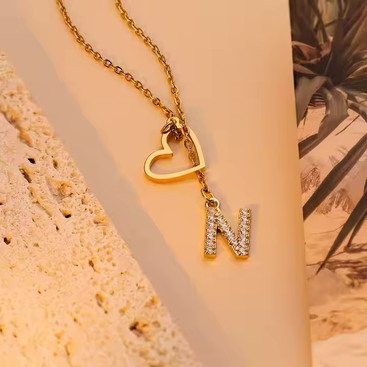 Heart Necklace with Diamond Initial - CG4271S,CG4272S,CG4273S