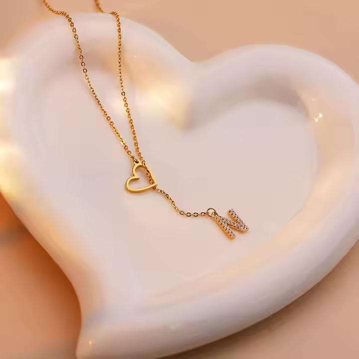 Heart Necklace with Diamond Initial - CG4271S,CG4272S,CG4273S