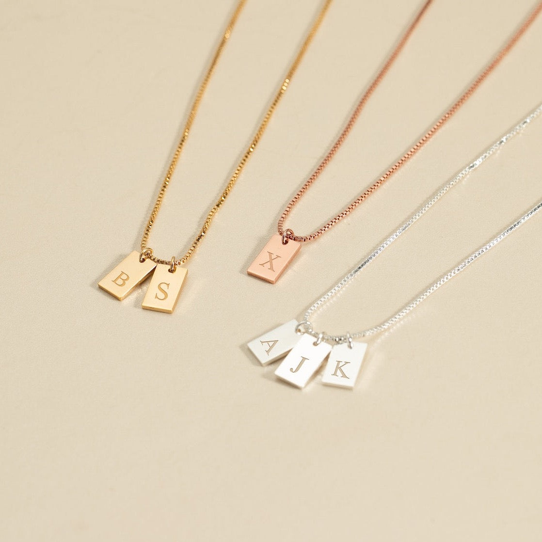 Initial Tag Necklace - CG1368S,CG1369S,CG1370S,CG1371S,CG1372S,CG1378S,CG1379S,CG1380S,CG1381S,CG1382S