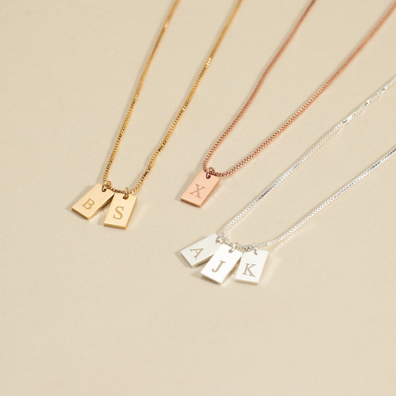 Initial Tag Necklace - CG1368S,CG1369S,CG1370S,CG1371S,CG1372S,CG1378S,CG1379S,CG1380S,CG1381S,CG1382S